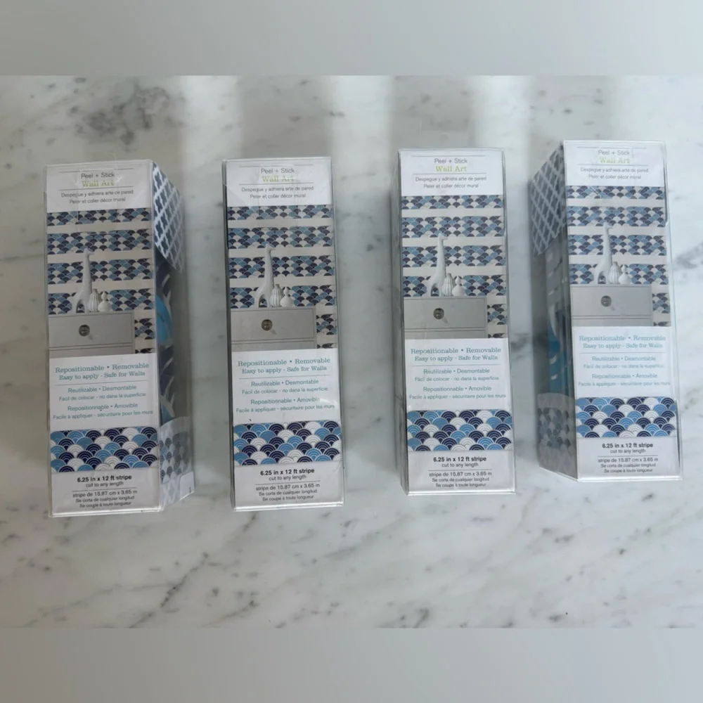 Jonathan Adler Wall Pops! Peel & Stick Wall Art Carnaby Stripe Set of 4 Rolls